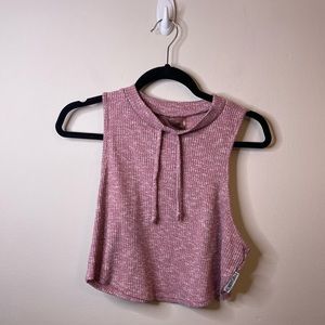 Gymshark Marled Pink Slounge High Neck Tie Crop Top Tank